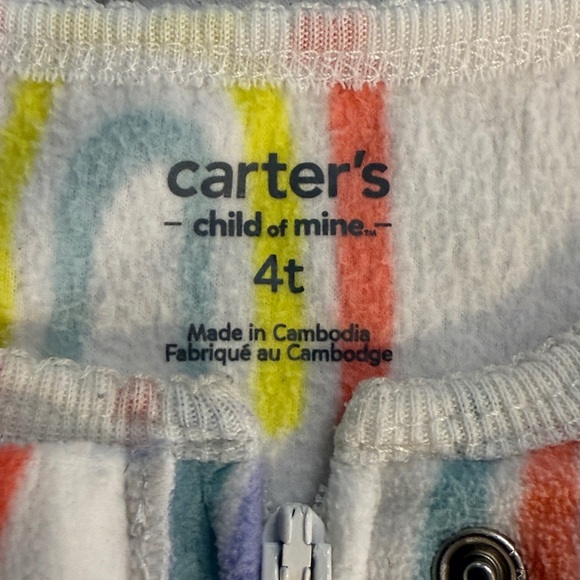 Carter's - 4T - Multicolour Rainbow pattern Fleece Onesie Sleeper - Picture 4 of 4
